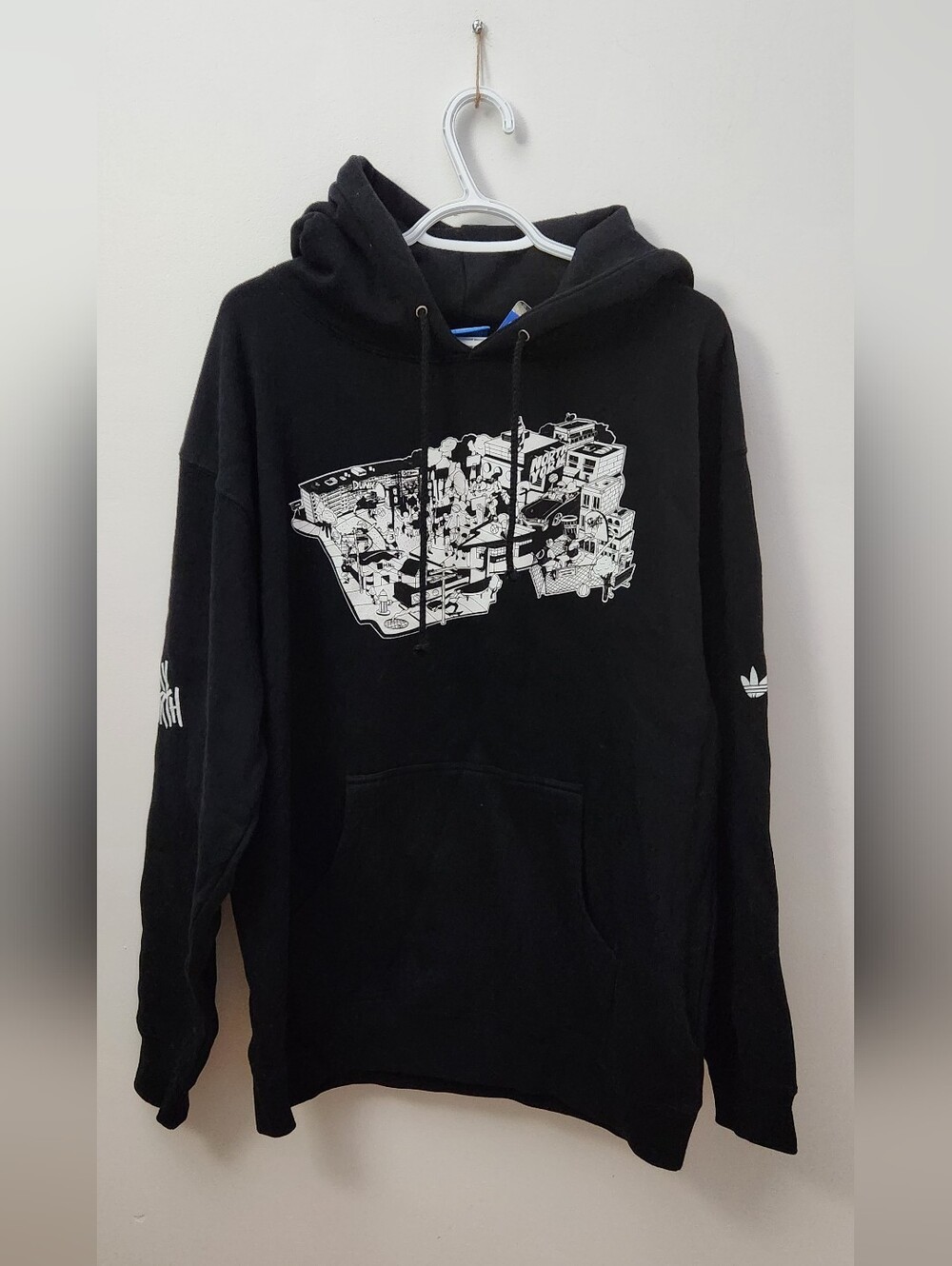 NWT Adidas NBA North York Black Hoodie with Graphic Print